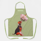 Schattigee Beagle Puppy White Rose Animal geperson Schort (Voorkant)