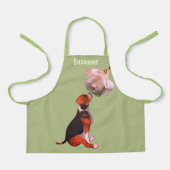 Schattigee Beagle Puppy White Rose Animal geperson Schort (Voorkant)