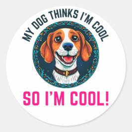 Schattigee beagle ronde sticker