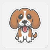 Schattigee beagle vierkante sticker (Voorkant)