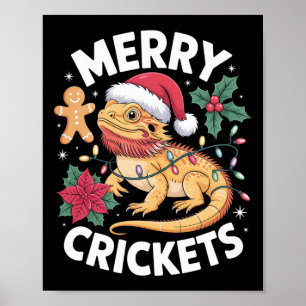 Schattigee Bearded Dragon Christmas Pun Poster