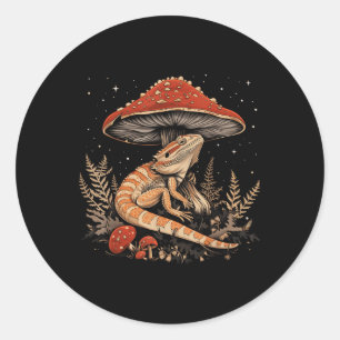 Schattigee Bearded Dragon Lizard Cottagecore Aesth Ronde Sticker