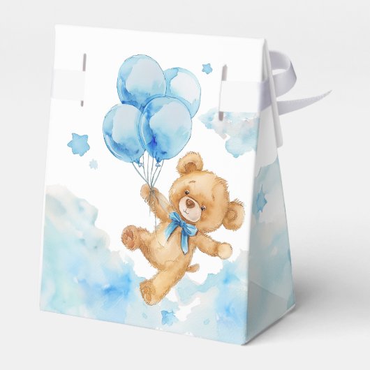 Schattigee Bearly Wait Blue Boy Baby shower Sprink Bedankdoosjes (Achterkant)