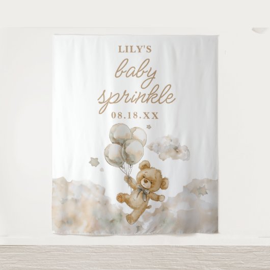 Schattigee Bearly Wait Neutral Baby Sprinkle Photo Wandkleed (Voorkant)