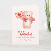 Schattigee Beary Happy Valentijnsdag Groet Kaart (Voorkant)