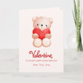 Schattigee Beary Happy Valentijnsdag Groet Kaart (Voorkant)