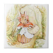 Schattigee Beatrix Potter, Mrs Rabbit, Custom Tege Tegeltje (Voorkant)