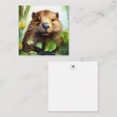Schattigee Beaver Note Kaart Notitiekaartje (Voorkant / Achterkant)