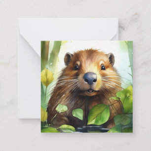 Schattigee Beaver Note Kaart Notitiekaartje
