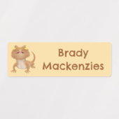 Schattigee bebaarde drakenhagedis cartoon geperson labels (Design 2)