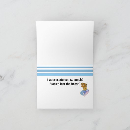 Schattigee bedankkaart Lion (Binnen)