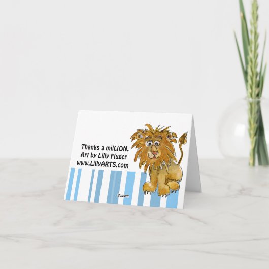 Schattigee bedankkaart Lion (Achterkant)