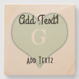 Schattigee bedankmunt Hart Voeg tekst toe Monogram Stenen Onderzetter
