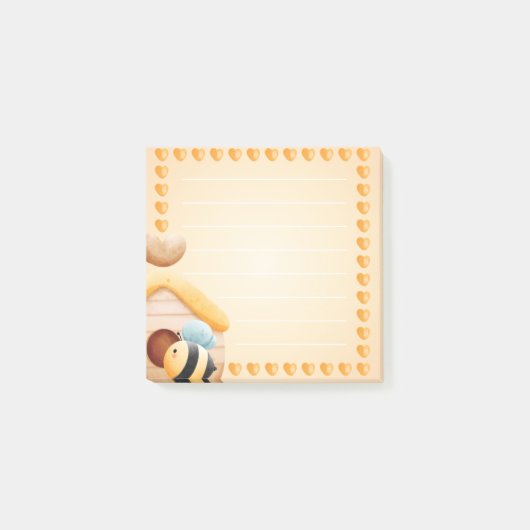 Schattigee bee 3 "x3" post-it notities post-it® notes (Voorkant)
