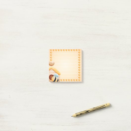 Schattigee bee 3 "x3" post-it notities post-it® notes (Op bureau)