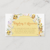 Schattigee Bee Baby Baby shower Display Douche Informatiekaartje (Voorkant)