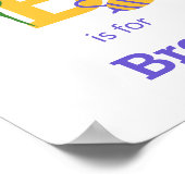 Schattigee Bee en Butterfly Custom Name Nursery Po Poster (Hoek)