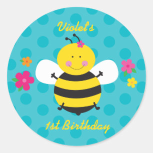 Schattigee Bee Gepersonaliseerde Sticker voor gesc