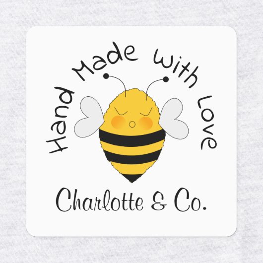 Schattigee Bee Handmade Met Liefde Product Geperso Labels (Design 1)