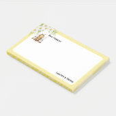 Schattigee "Bee happy" gepersonaliseerd Post-it® Notes (Schuin)