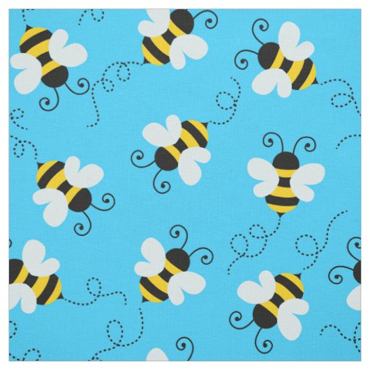 Schattigee bee / hommel patroon stof. stof (Swatch)