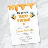 Schattigee Bee Twins Baby shower Kaart