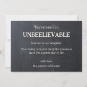 Schattigee Bee Wildflower Leraar Waardering Bedankkaart (Achterkant)