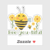 Schattigee Bee-you-tiful Groene & Gele Waterverf B Sticker (Vel)
