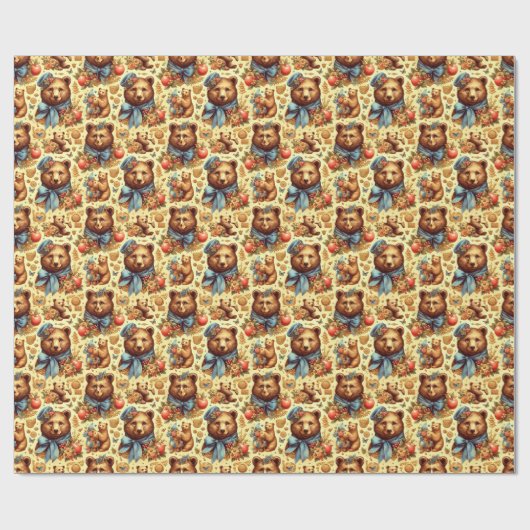 Schattigee  Beer Waterverf Cadeaupapier (Vlak)