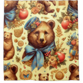 Schattigee  Beer Waterverf Douchegordijn (Voorkant)