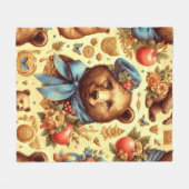 Schattigee  Beer Waterverf Fleece Deken (Voorkant (Horizontaal))