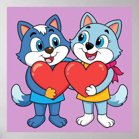 Schattigee beestkoppels poster (Voorkant)