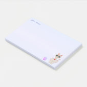 Schattigee Beige Cat Cartoon op lichtblauw Post-it® Notes (Schuin)