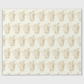 Schattigee  Beige Cupid Angel op Ivoor Cadeaupapier (Vlak)