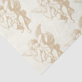 Schattigee Beige Cupid Angel op Ivoor Tissuepapier (Detail)