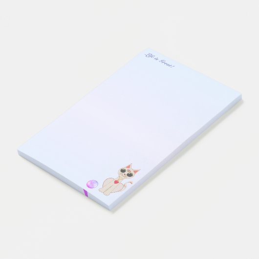 Schattigee beige kat post-it® notes (Schuin)