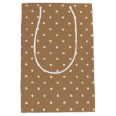 Schattigee beige polka dot medium cadeauzakje (Voorkant)