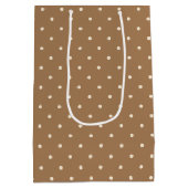 Schattigee beige polka dot medium cadeauzakje (Achterkant)