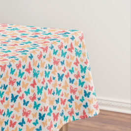 Schattigee beige roze turquoise hedendaagse vlinde tafelkleed