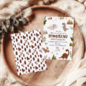 Schattigee Beige Waterverf Dinosaurus Verjaardagsu Kaart