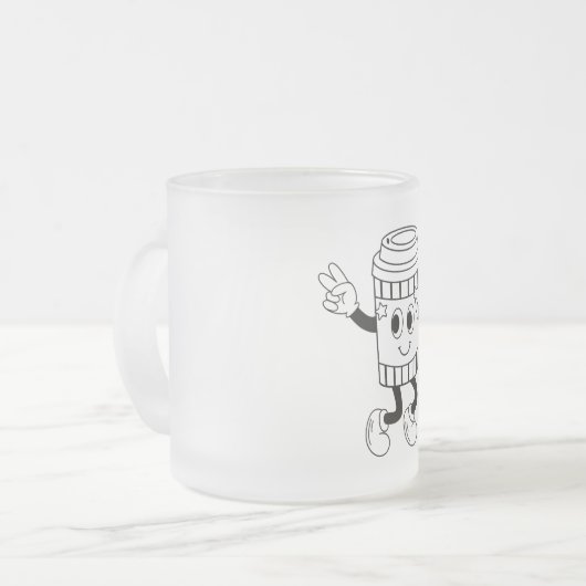 SCHATTIGEE BEKER ROLLIN MATGLAS KOFFIEMOK (Voorkant links)