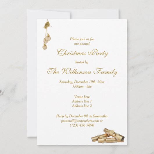 Schattigee Bells & Crackers kerstfeest Kaart (Achterkant)