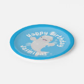Schattigee Beluga walvis bubbels gepersonaliseerde Papieren Bordje (Gekanteld)