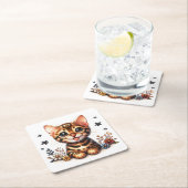 Schattigee Bengaalse Cat Lover Kitten Kat Mom Feli Kartonnen Onderzetters (Insitu)