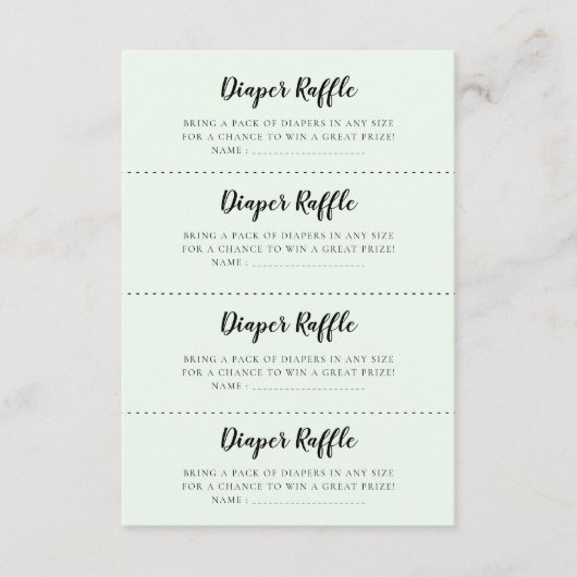 Schattigee beren Baby shower Luier Raffle spel kaa Informatiekaartje (Voorkant)