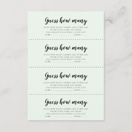 Schattigee beren Baby shower Raad hoeveel spelkaar Informatiekaartje (Voorkant)