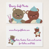 Schattigee beren breien naalden garen cadeau label visitekaartjes (Voorkant /achterkant)