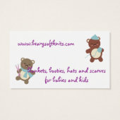 Schattigee beren breien naalden garen cadeau label visitekaartjes (Achterkant)