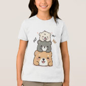 Schattigee beren, Cartoon Tri-Blend Shirt (Voorkant)