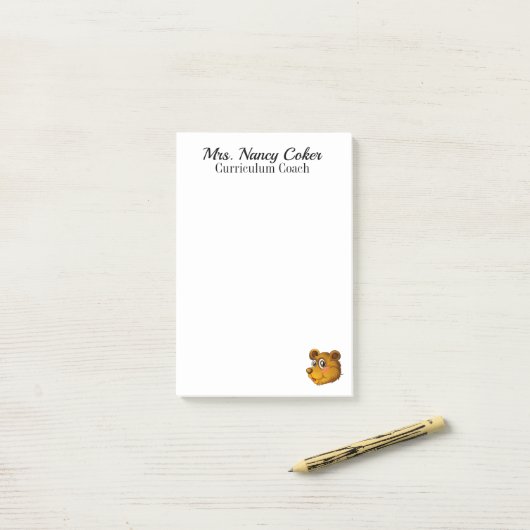 Schattigee Beren Cub gepersonaliseerde notitieblok Post-it® Notes (Op bureau)